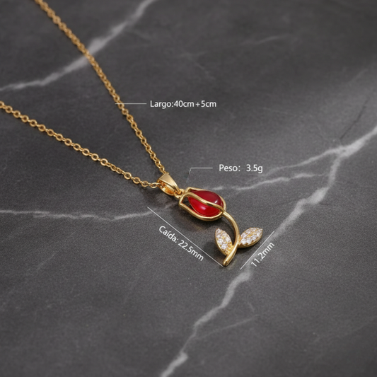 Collar Tulipan Rojo